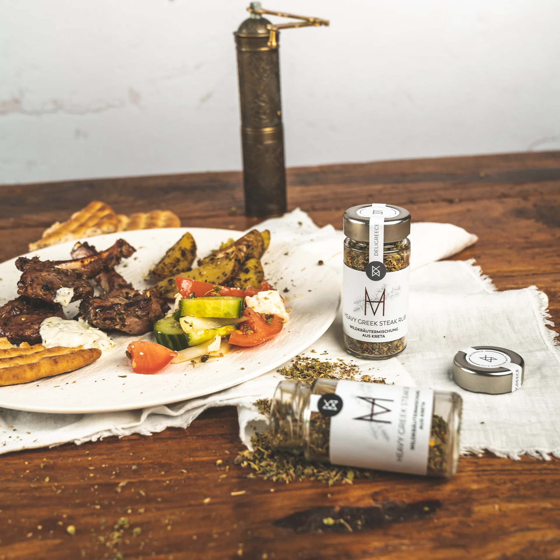 Heavy Greek Steak Rub Wildkräutermischung für deftiges Fleisch spezialitäten in Gera. Lebensmittel in Gera. Mobile Cocktailbar in Gera. Your Cocktail. wajos, deligreece